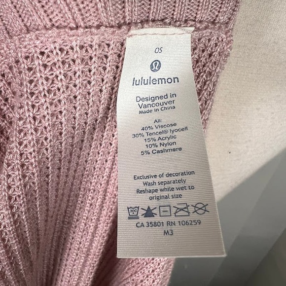 Lululemon Forward Flow Cape Poncho O/S Cashmere Blend Heathered Mink Berry Wrap - Picture 8 of 9
